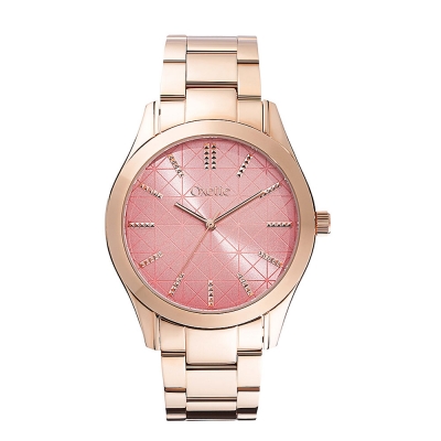 Oxette Stainless Steel Watch 11X05-00413 with rose gold case and bracelet.