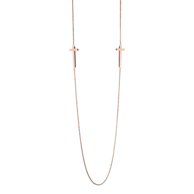Loisir Stainless Steel Necklace with Ion Plated Rose Gold. [01L27-00403]
