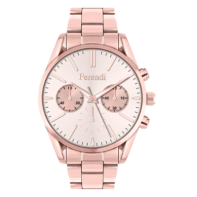 Ferendi watch (3720-1) with rose gold alloy frame and bracelet. Product Code : [Ferendi-Watch-3720-1]