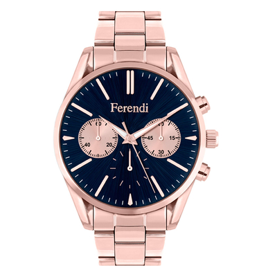 Ferendi watch (3720-4) with rose gold alloy frame and bracelet. Product Code : [Ferendi-Watch-3720-4]