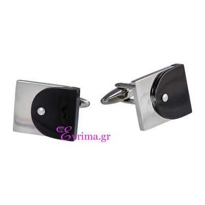 Visetti Stainless Steel Cufflinks with Ion Plated Black. Product Code : [AD-MN034]
