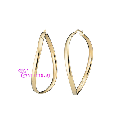 Oxette Sterling Silver Earrings (Hoops) with Gold Plating. [03X05-01418]