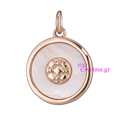 Oxette Stainless Steel Pendant with Precious Stones (M.O.P.) and Ion Plated Rose Gold. [05X27-00084]