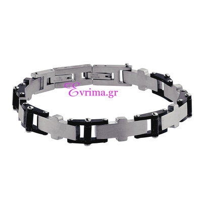 Visetti Stainless Steel Men Bracelet with Ion Plated Black. Product Code : [AD-BR118]