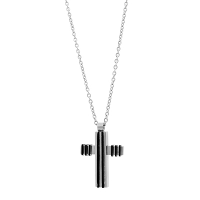 Visetti Stainless Steel Cross with Ion Plated Black. Product Code : [AD-KD103]