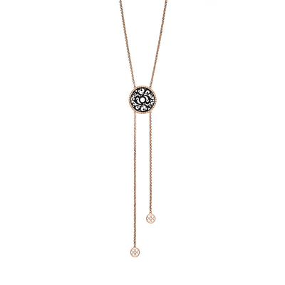 Oxette Stainless Steel Necklace with Ion Plated Rose Gold. [01X27-00199]