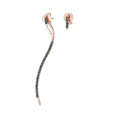Oxette Sterling Silver Earrings with Rose Gold Plating and Precious Stones (Zirconia). [03X05-01470]