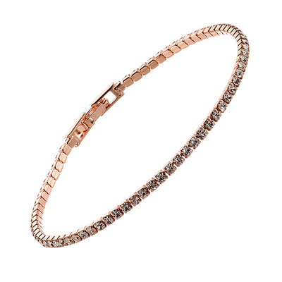 Loisir Stainless Steel Bracelet with Precious Stones (Quartz Crystals) and Ion Plated Rose Gold. [02L27-00422]