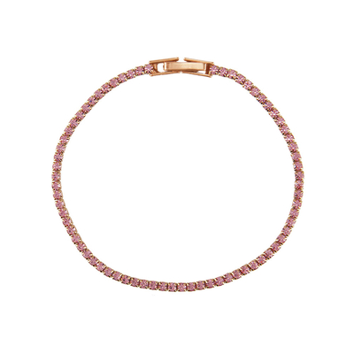 Loisir Bracelet 02L27-00602 with Rose Gold Brass and Precious Stones (Quartz Crystals)