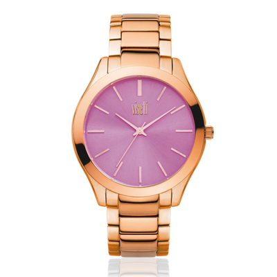 Visetti Watch with rose gold steel frame and bracelet. Product Code : [PE-980RZ]