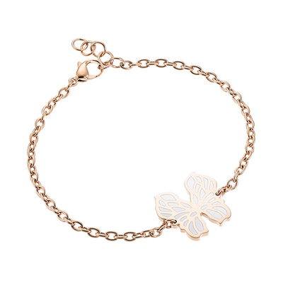 Loisir Stainless Steel Bracelet with Precious Stones (Enamel) and Ion Plated Rose Gold. [02L27-00607]
