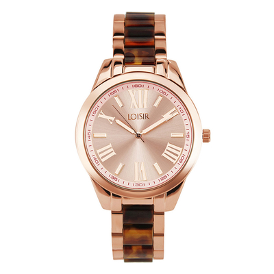 Loisir Watch 11L05-00258 with rose gold case and bracelet.