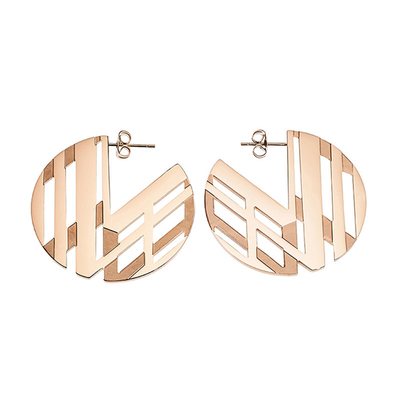 Loisir Stainless Steel Earrings with Ion Plated Rose Gold. [03L27-00410]