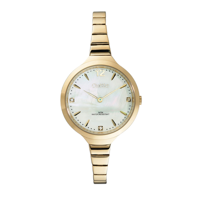 Oxette watch (11X05-00459) with Gold stainless steel frame and bracelet.
