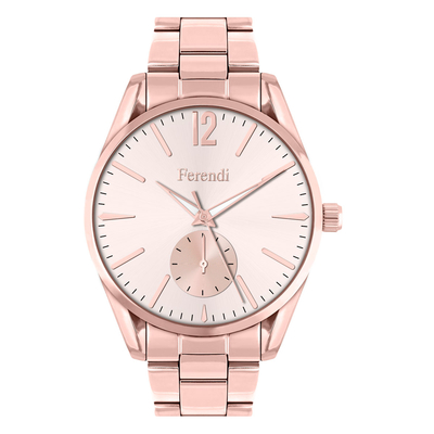 Ferendi watch (3830-1) with rose gold alloy frame and bracelet. Product Code : [Ferendi-Watch-3830-1]