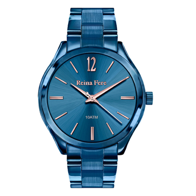 Reina Fere Watch with Blue Stainless Steel Frame and bracelet. Product Code : [Reina-Fere-Watch-1953-4]