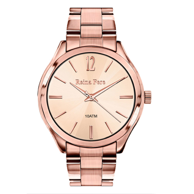 Reina Fere Watch with Rose Gold Stainless Steel Frame and bracelet. Product Code : [Reina-Fere-Watch-1953-5]