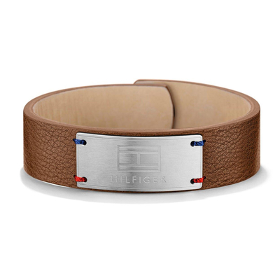 Tommy Hilfiger brown leather bracelet with stainless steel 2700673