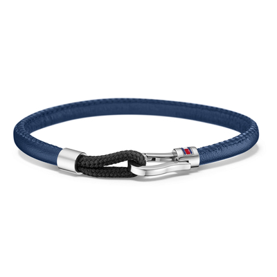 Tommy Hilfiger blue leather bracelet with stainless steel 2700880