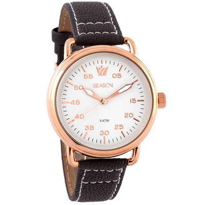 Season Time watch 4-1-33-4 of Sport Chic series with gray strap, rose gold case and white dial.