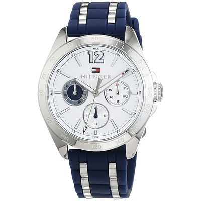 Tommy Hilfiger Watch with stainless steel and blue rubber strap 1781662