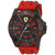 Ferrari Ρολόι από μαύρο ανοξείδωτο ατσάλι με κόκκινο λουράκι από καουτσούκ 0830308