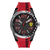 Ferrari Ρολόι από μαύρο ανοξείδωτο ατσάλι με κόκκινο λουράκι από καουτσούκ 0830338