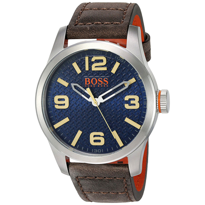 Hugo Boss Orange Watch with stainless steel and brown-orange leather strap 1513352