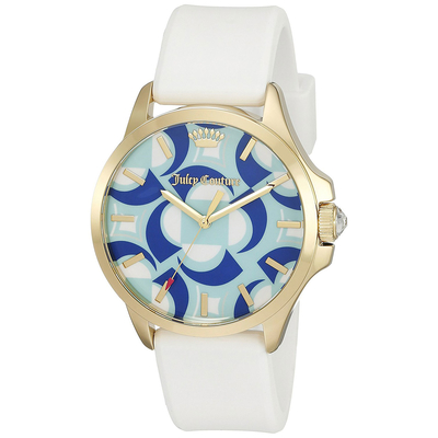Juicy Couture watch with gold stainless steel and white silicon strap 1901427