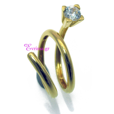 Χειροποίητο δαχτυλίδι από επιχρυσωμένο ασήμι 925ο με ημιπολύτιμες πέτρες (Ζιργκόν). IJ-010394