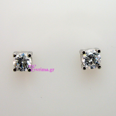 Handmade Earrings with Sterling Silver Platinum Plating and Precious Stones (Zirconia). Product Code : IJ-020311