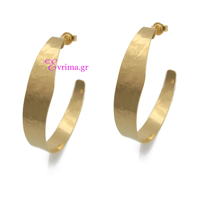 Handmade Earrings (Hoops) with Sterling Silver Gold Plating. Product Code : IJ-020327