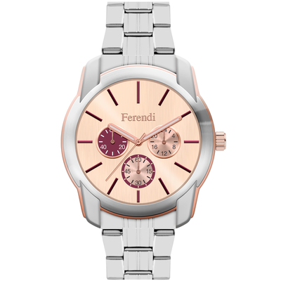 Ferendi watch 3998-2 with steel alloy frame and bracelet. This watch belongs to Ferendi Urban Lover Collection.