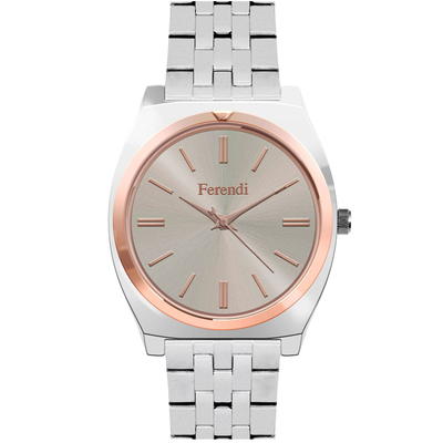 Ferendi watch 8565-9 with steel alloy frame and bracelet. This watch belongs to Ferendi Minimal Chic Collection.