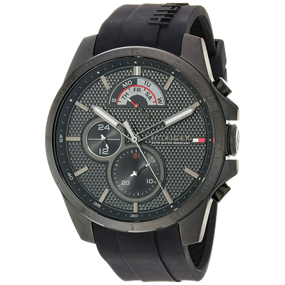 Tommy Hilfiger watch with black stainless steel and black rubber strap 1791352