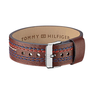 Tommy Hilfiger men's brown leather bracelet with stainless steel 2700685