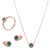 Σετ κοσμημάτων Prince Silvero (κολιέ, σκουλαρίκια και δαχτυλίδι) από ροζ επιχρυσωμένο ασήμι 925ο με ημιπολύτιμες πέτρες (ζιργκόν). JD-SE170G-R-SET