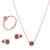 Prince Silvero Sterling Silver Jewel Set (necklace, earrings and ring) with rose gold plating and precious stones (zirconia). Product Code : JD-SE170R-R-SET