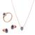 Prince Silvero Sterling Silver Jewel Set (necklace, earrings and ring) with rose gold plating and precious stones (zirconia). Product Code : JD-SE171M-R-SET