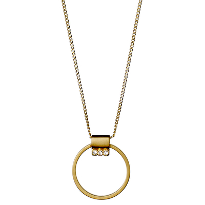 Pilgrim necklace with gold plated brass and precious stones (quartz crystals) 111712001