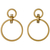 Pilgrim earrings with gold plated brass and precious stones (quartz crystals) 111712033