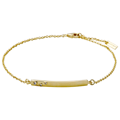 Pilgrim bracelet with gold plated brass and precious stones (quartz crystals) 121712002