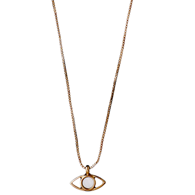 Pilgrim necklace with rose gold plated brass and precious stones (mineral crystals) 131714011