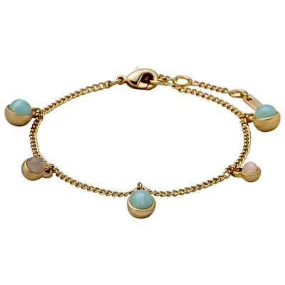 Pilgrim bracelet with gold plated brass and precious stones (mineral crystals) 141722402