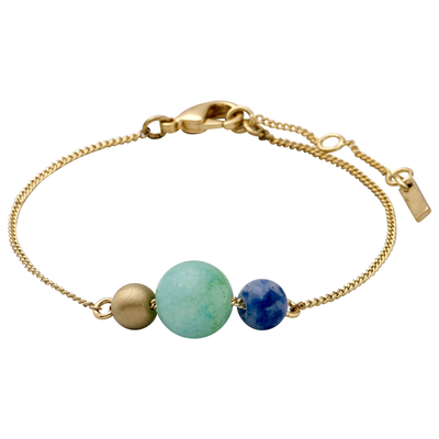Pilgrim bracelet with gold plated brass and precious stones (mineral crystals) 151712402