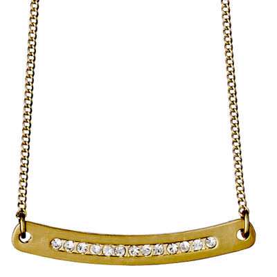 Pilgrim necklace with gold plated brass and precious stones (quartz crystals) 161712001