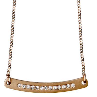 Pilgrim necklace with rose gold plated brass and precious stones (quartz crystals) 161714001