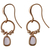 Pilgrim earrings with rose gold plated brass and precious stones (mineral crystals) 211714013