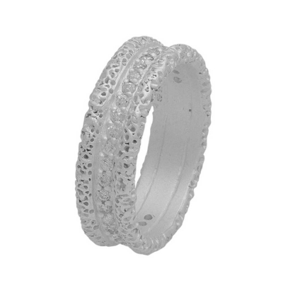 Handmade sterling silver ring Evrima with platinum plating and precious stones (zirconia) ENG-HR-02