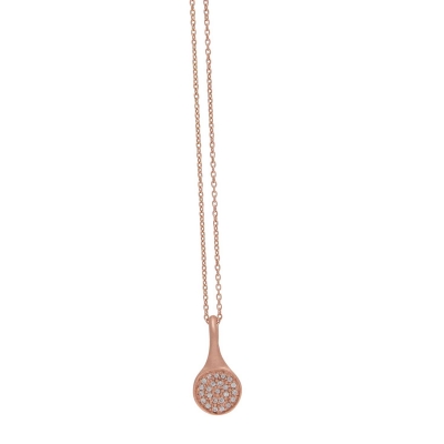 Handmade sterling silver necklace Evrima with rose gold plating and precious stones (zirconia) ENG-HM-03-P